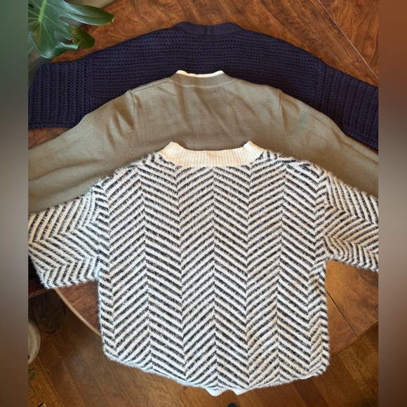 Women's Cardigan Trio in Navy, Olive Green and Black Chevron - Picture 10 of 10